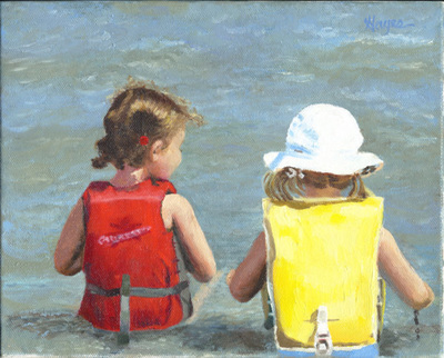 Two Girls  8 x 10  oil on canvas