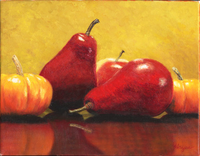 Red Pears    11 x 14    oil on canvas