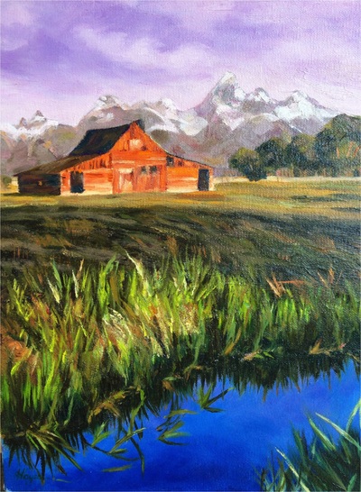 Tetons    11 x 14   oil on canvas
