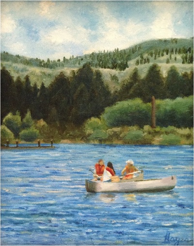 Girls Camp    8 x 10  oil on canvas