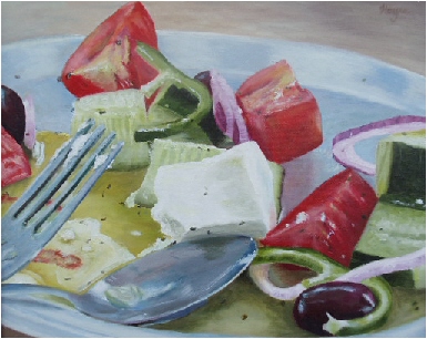 Greek Salad    16 x 20    oil on canvas