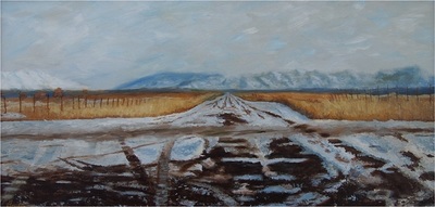Muddy Road   12 x 24    oil on canvas