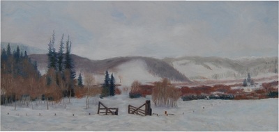Winter in Timber Lakes   12 x 24    oil on canvas